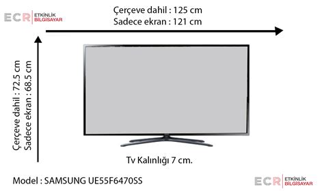 Samsung 55 inç tv ölçüleri